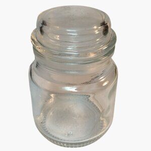 Vintage Clear Glass Jar Lid Apothecary Airtight Small 2x3 inch